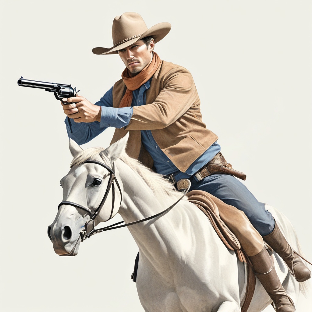 UncomfortLogic's tweet photo. #ai #aiArt #aiArtWork #photorealistic #cowboy #bandit #horsebackriding #shadowedface #aimingpistol #threequarterview #greyscale #blankbackground https://t.co/988vg6Ypel