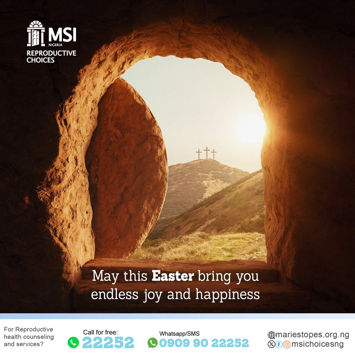msichoicesng's tweet photo. Happy Easter from all of us at MSI Nigeria Reproductive Choices.
We wish you and your family a joyful celebration!
#easter2025 #happyeaster #msinigeria https://t.co/wOpq6ojq5z