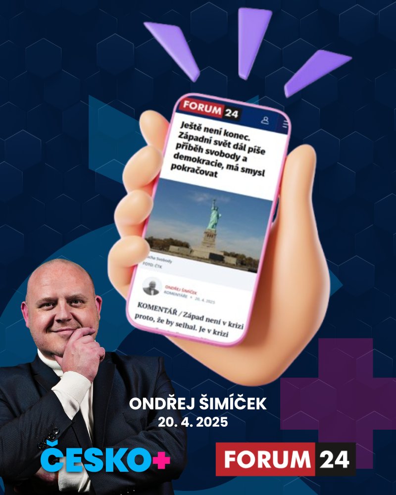 ČESKO.plus (@ceskoplus) on Twitter photo 🕊️ „Naděje neznamená čekat, že ‚bude líp‘, ale znamená vědět, že má smysl dělat dobro, i když žádnou jistotu výsledku nemáme.“
Silný text <a href="/Sima_Ondra/">Ondřej Šimíček 🇨🇿➕ 🇮🇱🇺🇦</a> o tom, proč má Západ stále smysl.
👉 shorturl.at/rib24 🕊️ „Naděje neznamená čekat, že ‚bude líp‘, ale znamená vědět, že má smysl dělat dobro, i když žádnou jistotu výsledku nemáme.“
Silný text <a href="/Sima_Ondra/">Ondřej Šimíček 🇨🇿➕ 🇮🇱🇺🇦</a> o tom, proč má Západ stále smysl.
👉 shorturl.at/rib24