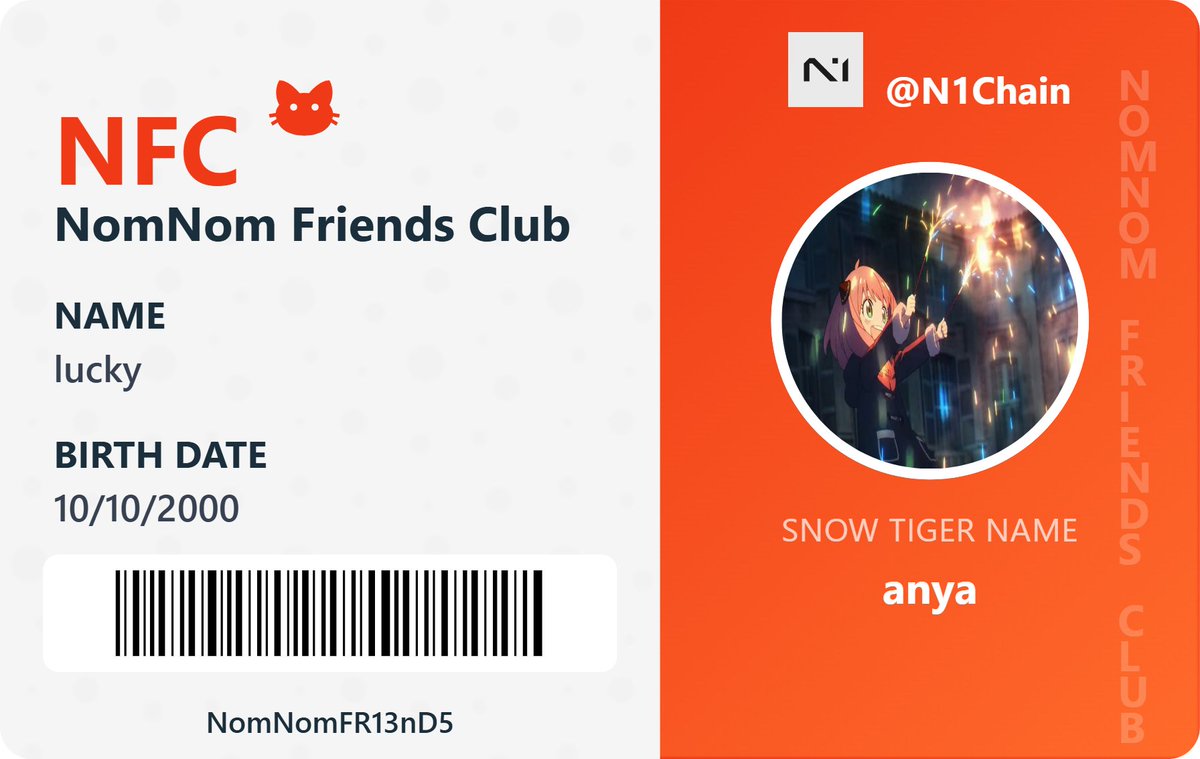 callmeluckk's tweet photo. Generate your NFC card https://t.co/sBoxJOu3De
@NomNom_N1
@N1Chain
@JulesXBT
@AliciaYL0
@0xNarb https://t.co/88aRh2kR42