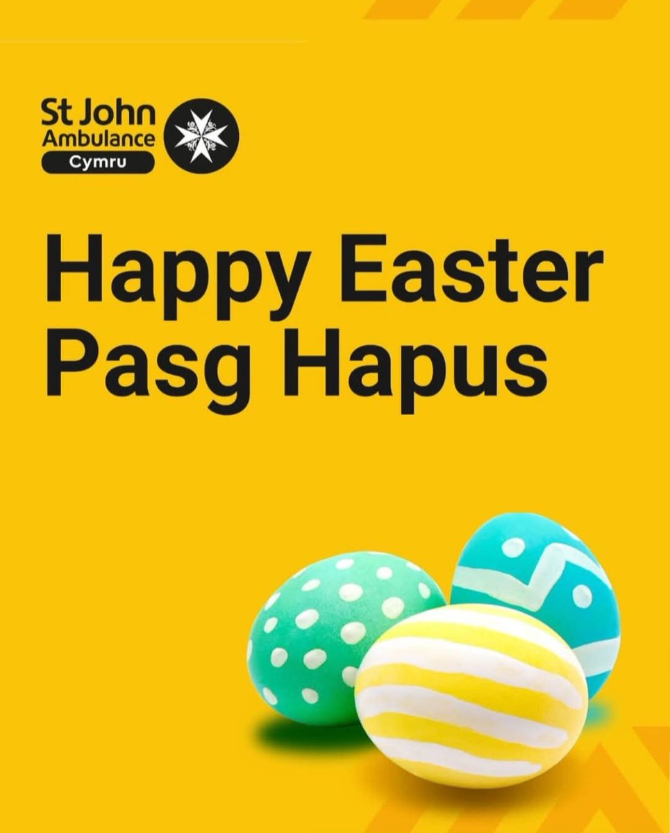 Chief Commissioner - St John Ambulance Cymru (@sjacchiefvol) on Twitter photo Pasg Hapus! ✝️ / Happy Easter 🐣
To all our <a href="/SJACymru/">St John Ambulance Cymru</a> people & supporters
A special #Diolch to those of you who are working, volunteering, or representing our Charity today 🙏
As a leadership team, we THANK YOU,for everything you have done & continue to do 🙌
#ProudChief 🐣 Pasg Hapus! ✝️ / Happy Easter 🐣
To all our <a href="/SJACymru/">St John Ambulance Cymru</a> people & supporters
A special #Diolch to those of you who are working, volunteering, or representing our Charity today 🙏
As a leadership team, we THANK YOU,for everything you have done & continue to do 🙌
#ProudChief 🐣
