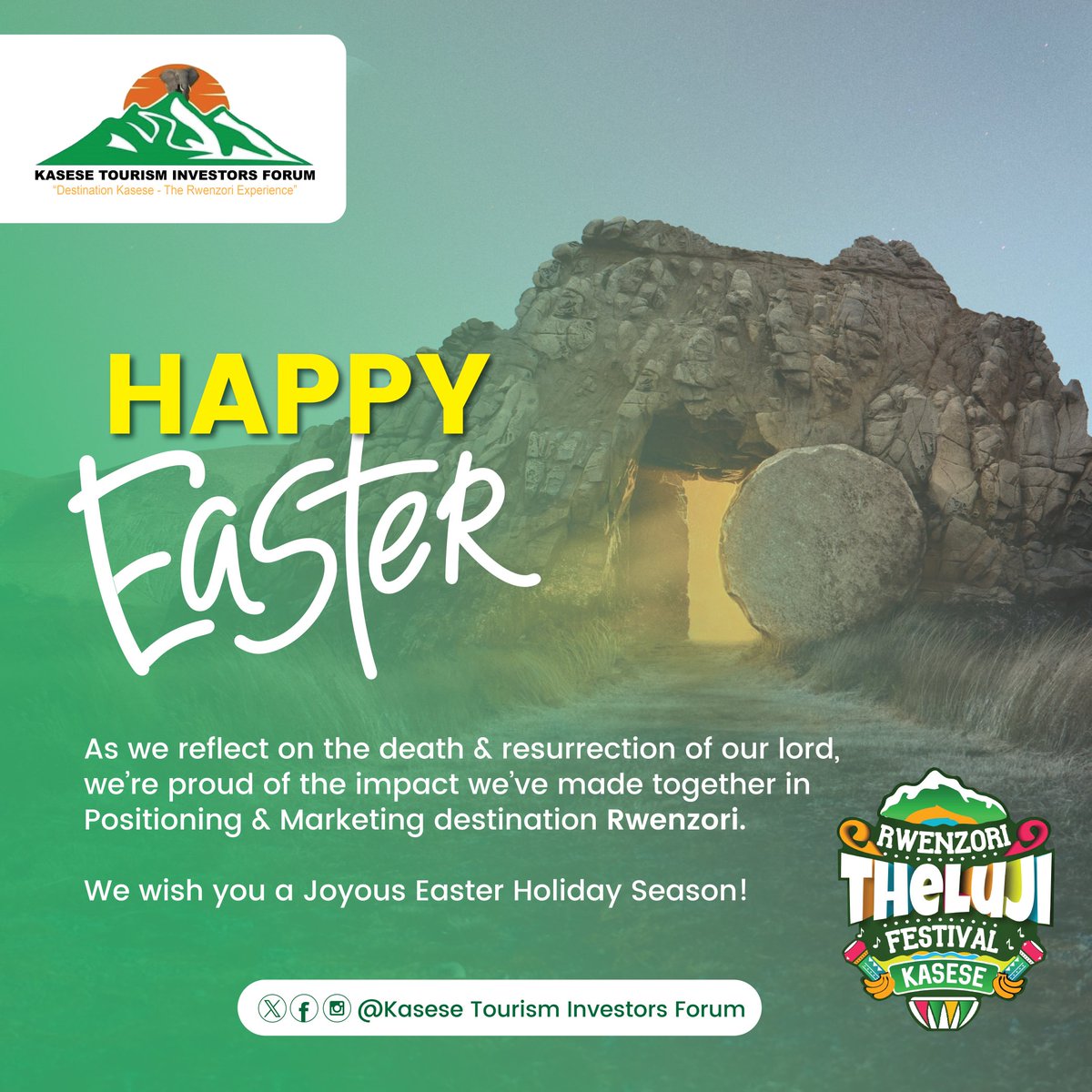 Rwenzori Theluji Festival (@thelujifestival) on Twitter photo As we reflect on the death & resurrection of Jesus Christ, the <a href="/KaseseTourism/">Kasese Tourism Investors Forum</a> Investors Forum is proud of our collective efforts in promoting Destination Rwenzori as a must visit tourism destination.
Wishing you a joyful Easter!
#VisitRwenzori
#RwenzoriThelujiFestival25 As we reflect on the death & resurrection of Jesus Christ, the <a href="/KaseseTourism/">Kasese Tourism Investors Forum</a> Investors Forum is proud of our collective efforts in promoting Destination Rwenzori as a must visit tourism destination.
Wishing you a joyful Easter!
#VisitRwenzori
#RwenzoriThelujiFestival25