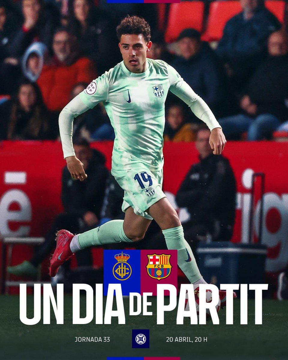FCBarcelonaB's tweet photo. 🔥 𝐔𝐍 𝐃𝐈𝐀 𝐃𝐄 𝐏𝐀𝐑𝐓𝐈𝐓 🔥

⚽ Real Unión 🆚 𝐁𝐚𝐫𝐜̧𝐚 𝐀𝐭𝐥𝐞̀𝐭𝐢𝐜

🗓 J33 @Primera_RFEF 
⌚ 20:00 hores
🏟 Stadium Gal
📺 Barça ONE i FEF TV

#ForçaBarça 💙❤ https://t.co/0dPadwal5m