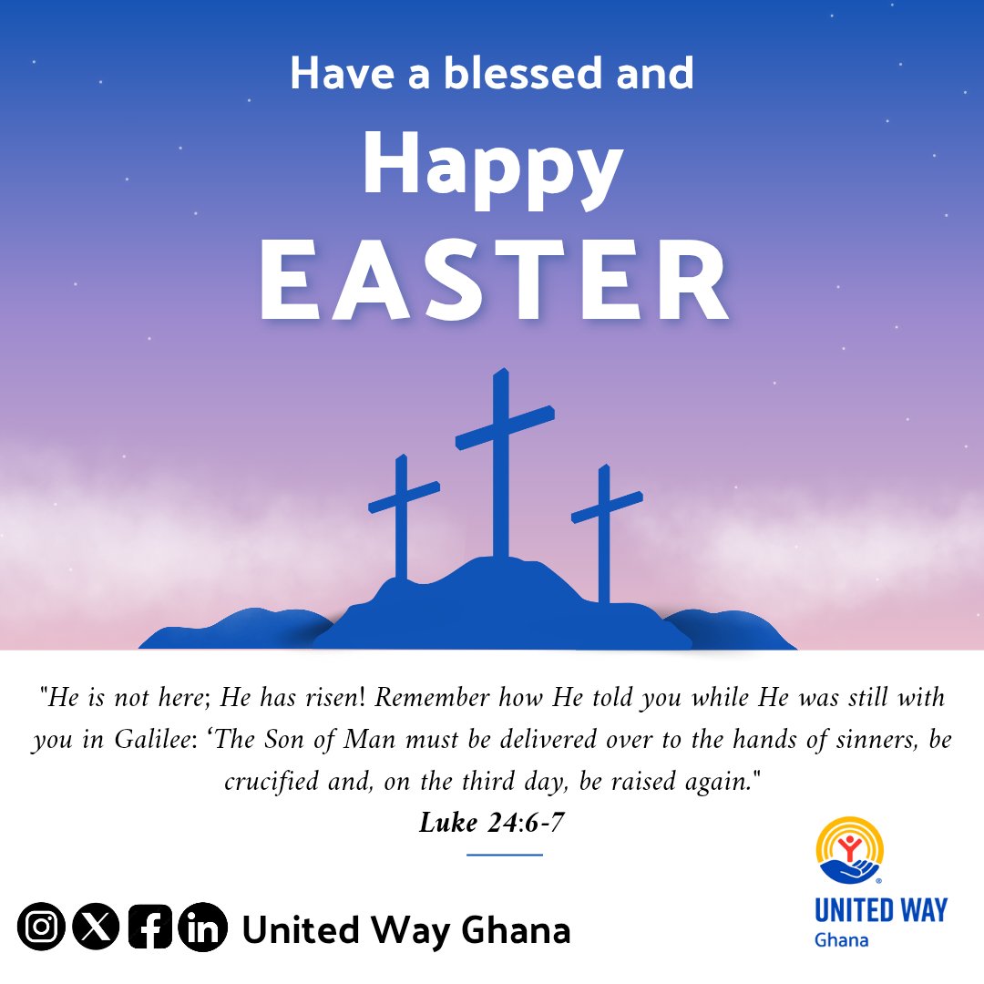 Happy Easter from United Way Ghana!

#HappyEaster #UnitedWayGhana #LiveUnited #CommunityImpact