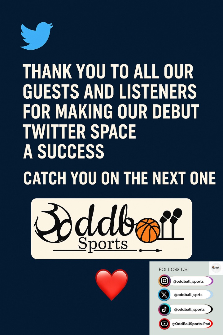 oddball_sprts's tweet photo. Thank you to everyone who made time to join us yesterday. You can listen to the Soace recording here: https://t.co/Hs6fJdJF9T https://t.co/XLFajPF3Kc