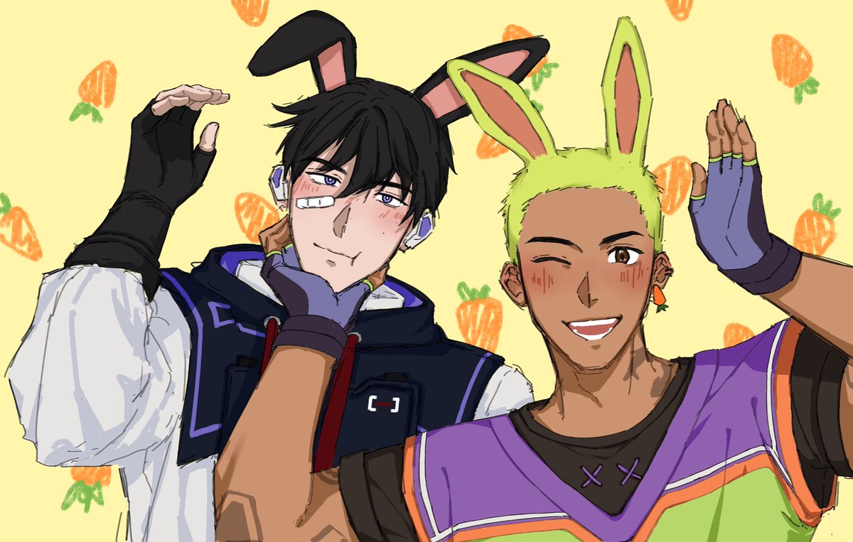 _kornddog's tweet photo. Happy Easter! Iso and Gekko with bunny ears. #isekko 

tbh I thought Easter was in March when I drew this so it was marinating for like 2 months https://t.co/Su0lN3IozU
