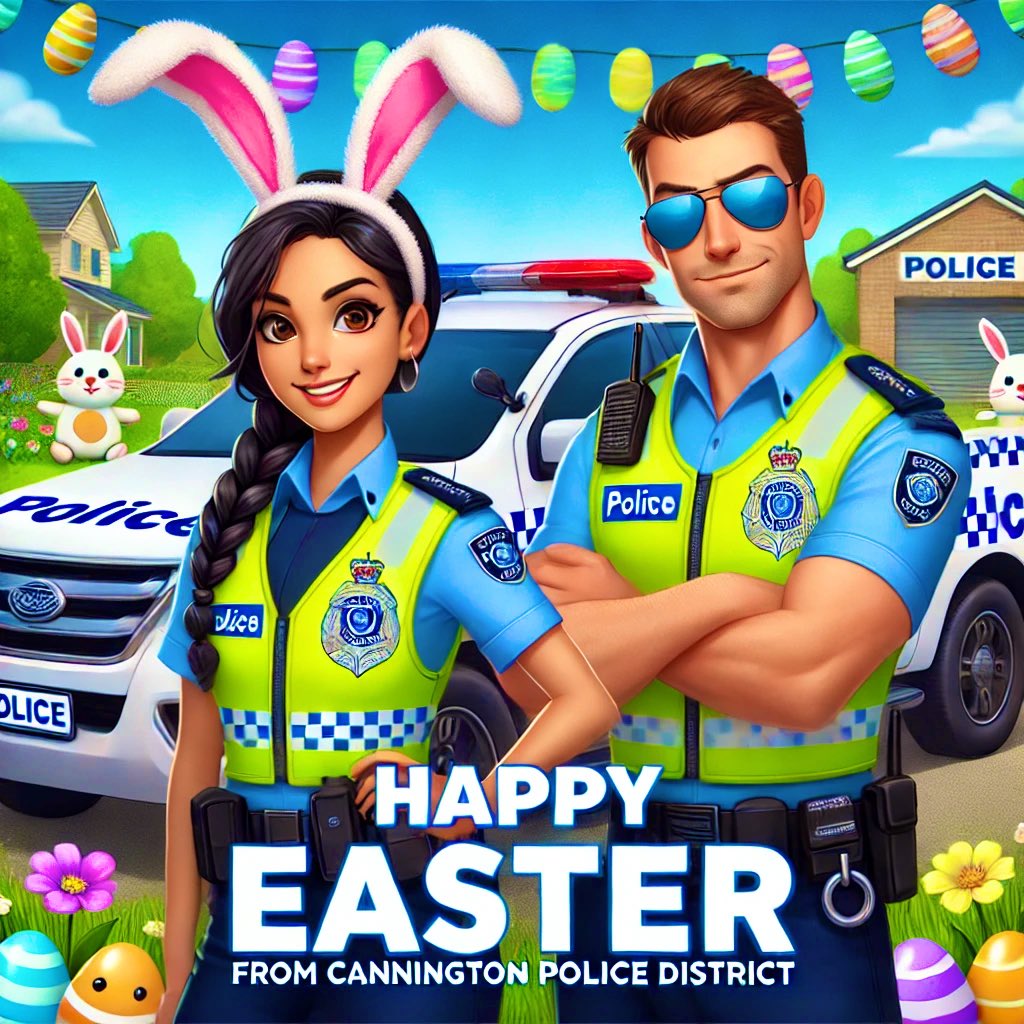Cannington Police District wishes everyone a very Happy Easter and exciting visit from the Easter Bunny. 

Stay Safe! 🐰💕 🐣

#fb