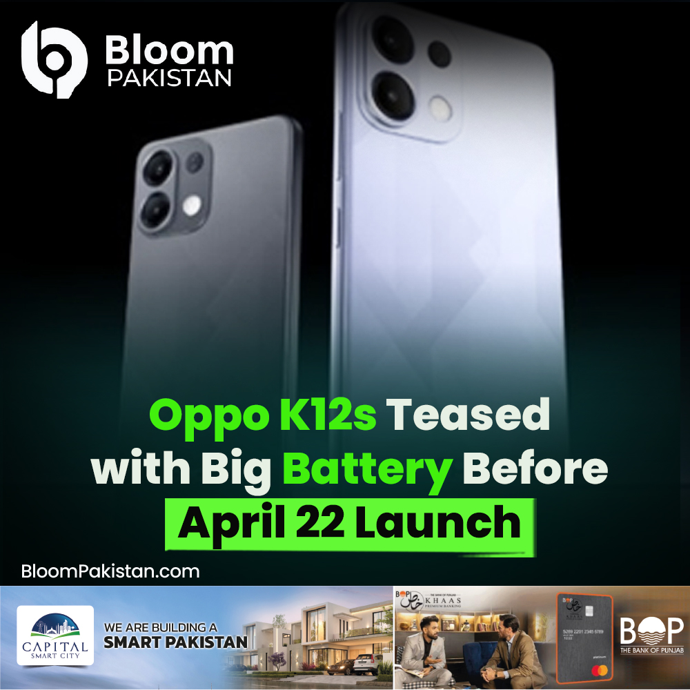 bloom_pakistan's tweet photo. Oppo K12s Teased with Big Battery Before April 22 Launch
#OppoK12s #OppoLaunch #BigBattery #TechNews #SmartphoneLaunch #Oppo #MobileNews #April22Launch #OppoTease #NewSmartphone
Read More
https://t.co/uaWKz30dSk https://t.co/q18OEeuLbl