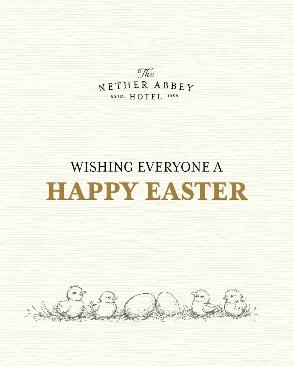 Happy Easter from everyone at The Nether Abbey Hotel! 🐣

We hope you're all celebrating with your loved ones today, and we look forward to seeing you soon! 

#netherabbey #northberwick #hotel #eastersunday