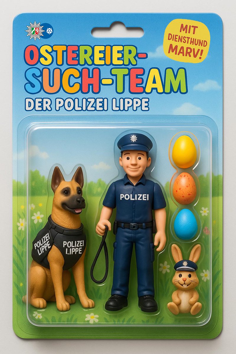 🐰🚓 Frohe Ostern, Lippe! 🥚🌸
Über die Feiertage sind wir selbstverständlich wie immer 24/7 für euch erreichbar. 🚨📞
Wir wünschen euch allen einen wunderbaren Ostersonntag voller Freude, Entspannung und natürlich ein paar bunter Überraschungen!
Bild: ChatGPT von OpenAI.