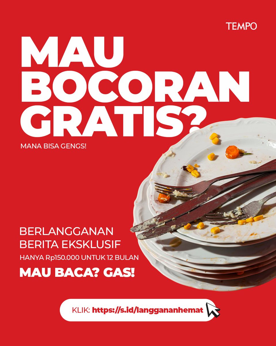 Akses penuh bocoran eksklusif tentang polemik program makan bergizi gratis dengan berlangganan Tempo.

Tersedia fitur ringkasan berita untuk mempermudah dalam membaca dan fitur audio yang bisa menemani di setiap kondisi.

Dapatkan juga harga spesial untuk pelanggan baru. Yuk,