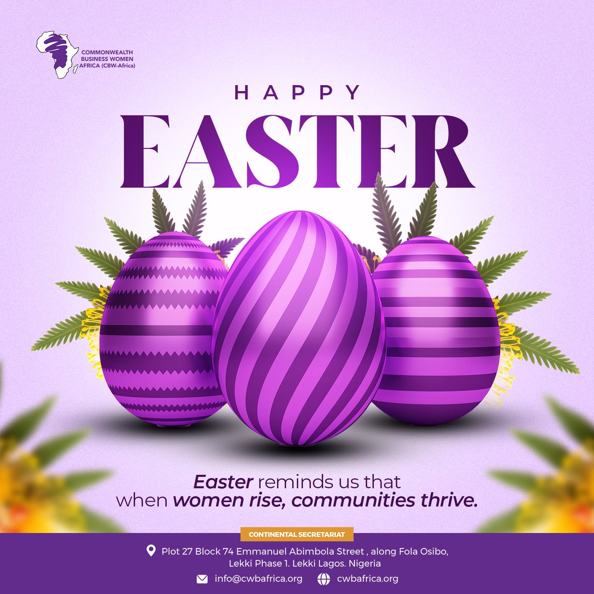 Happy Easter! 🌸🐣 This season of renewal reminds us that when women rise, communities thrive. Just like Easter brings new hope, empowered women bring lasting change. 

#Easter2025 He is risen The King  EFCC Portable Akpi Burna Boy hulk catholic Rome Happy Easter Because He
