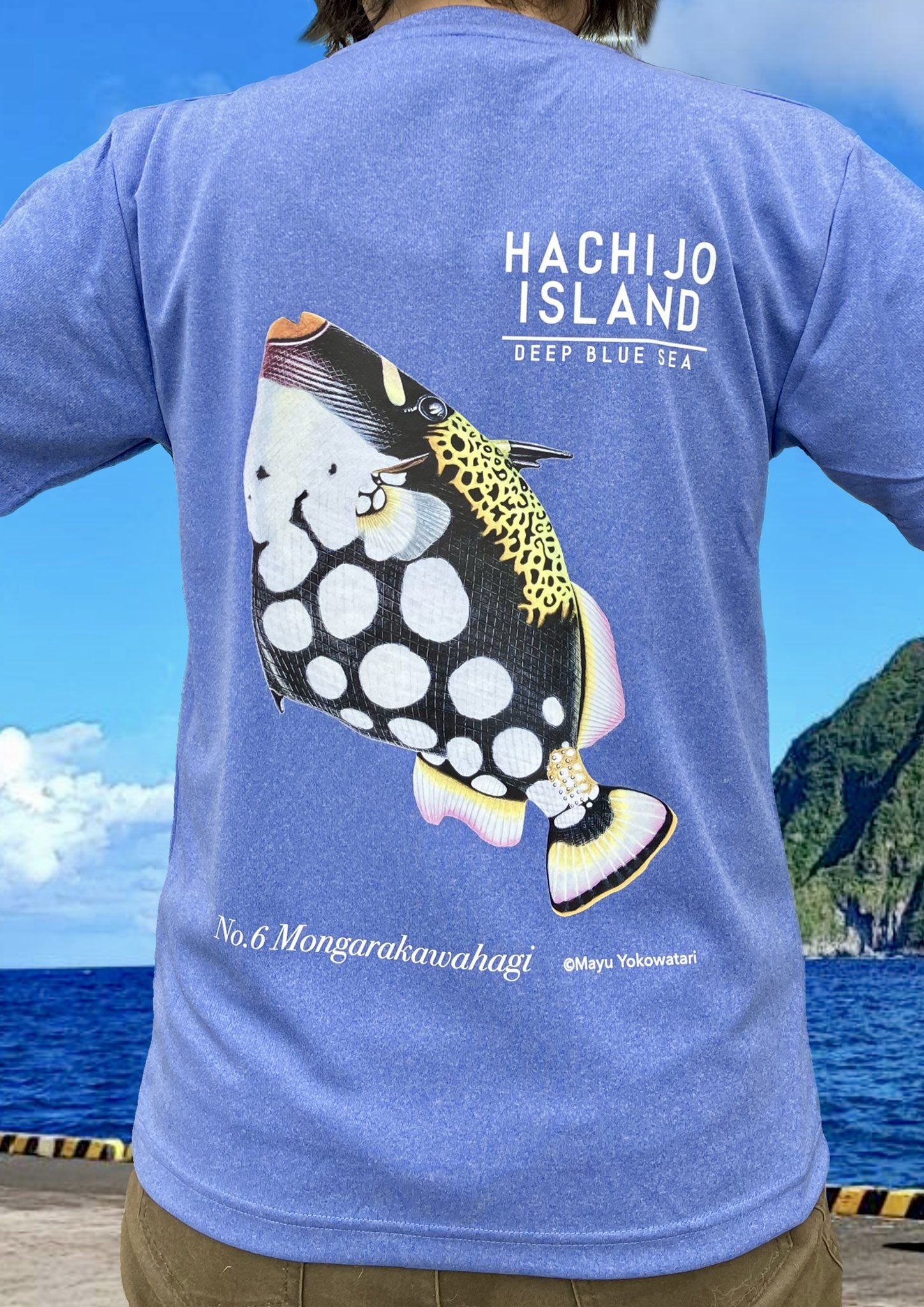ワイドTシャツ　お魚の乗り物でくつろぐこはるちゃん ワイドTシャツ お魚の乗り物でくつろぐこはるちゃん – ボリス雑貨店