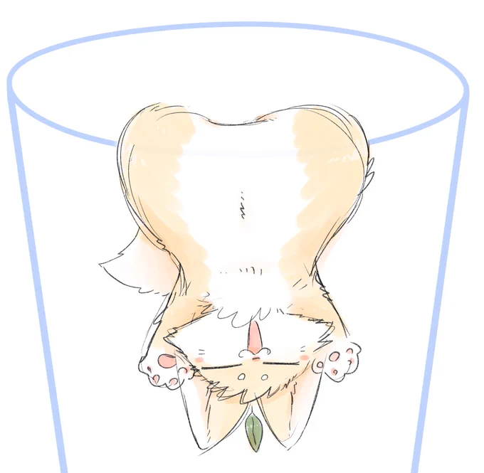 らくがき「コップのフチ狐さん」 ガチャガチャで出てほしい