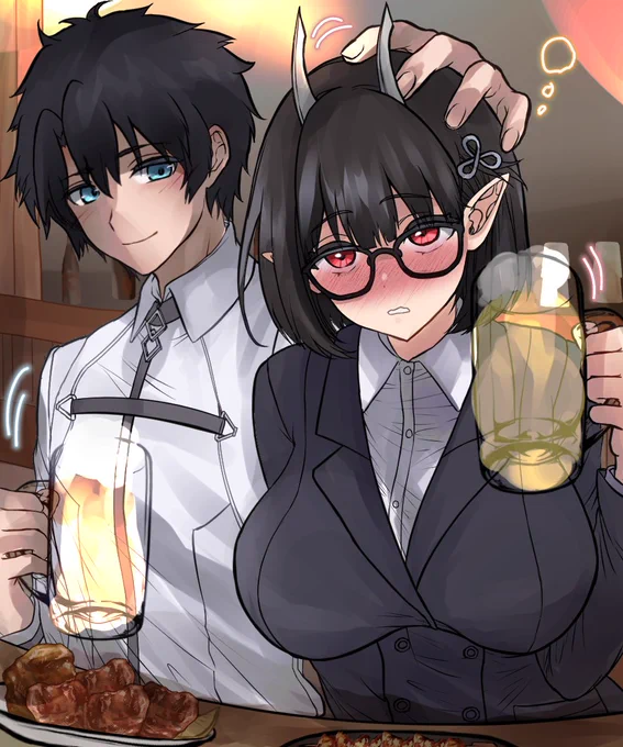 ビショーネちゃんとぐだ男くんの飲み会  #Skeb 