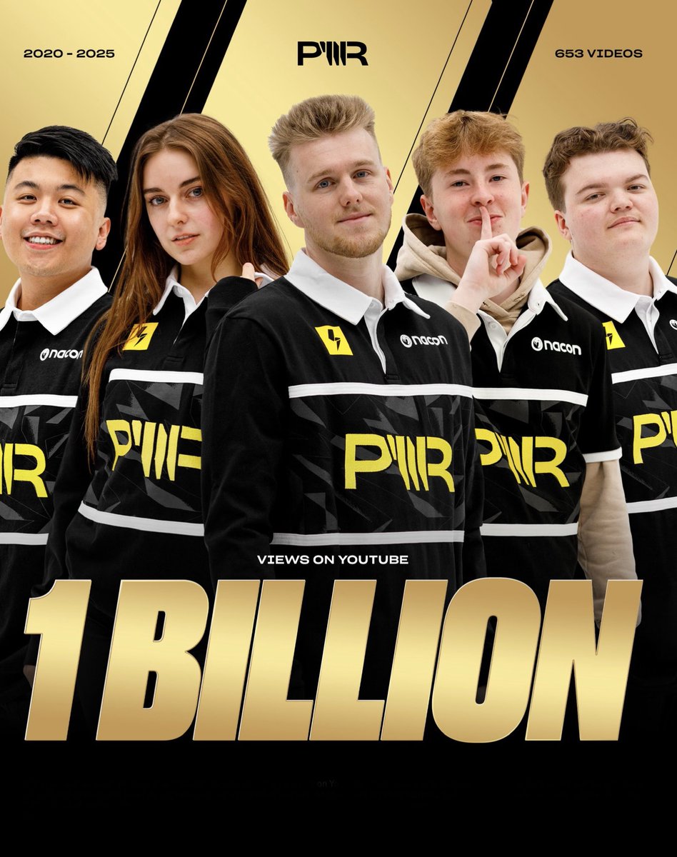 Unreal… We just hit 1 BILLION views on YouTube.

Massive shoutout to the PWR community for riding with us. This one’s for you. ⚡️