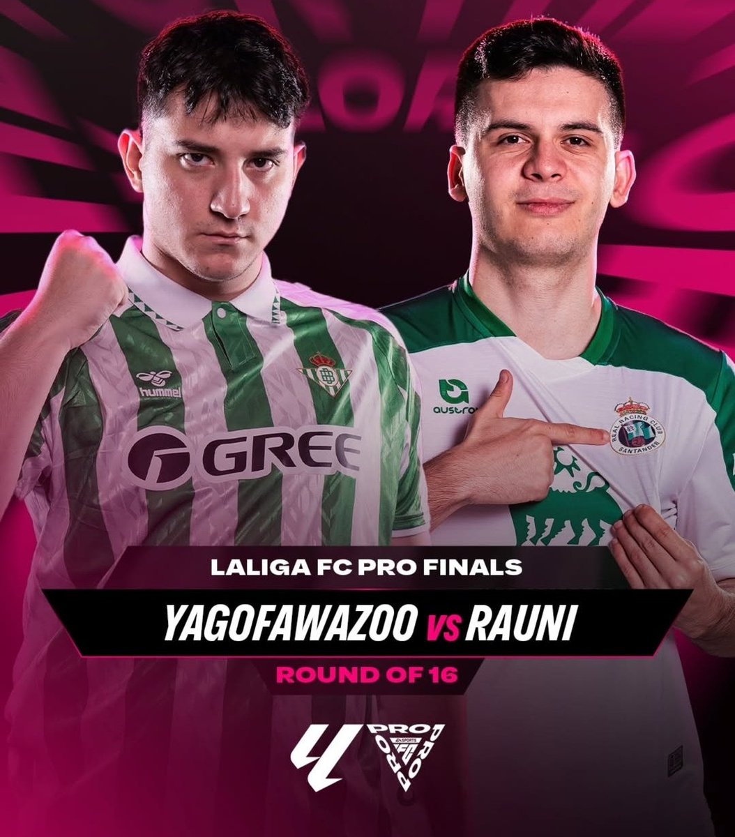 Rauni (@rauni16_) on Twitter photo Día de <a href="/LALIGA_FCPro/">LALIGA FC Pro</a> Finals, día grande. En juego plaza de mundial y plaza eChampions.
12.00h ➡️Octavos de final vs YagoFawaz (Real Betis)
👉🏻Twitch.tv/laligafcpro2
Vamos con todo!💚 <a href="/realracingclub/">Real Racing Club</a>
<a href="/RRCesports/">Real Racing Club Esports</a> Día de <a href="/LALIGA_FCPro/">LALIGA FC Pro</a> Finals, día grande. En juego plaza de mundial y plaza eChampions.
12.00h ➡️Octavos de final vs YagoFawaz (Real Betis)
👉🏻Twitch.tv/laligafcpro2
Vamos con todo!💚 <a href="/realracingclub/">Real Racing Club</a>
<a href="/RRCesports/">Real Racing Club Esports</a>