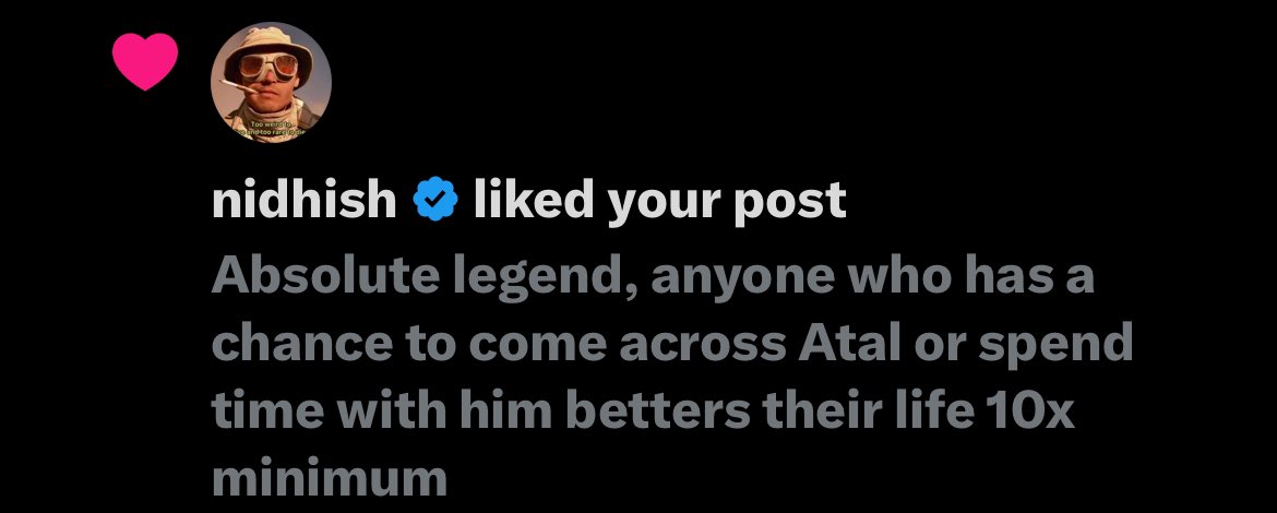 Also the feeling when I get this notification is unparalleled 😂😂❤️
<a href="/artmarryscience/">nidhish</a>