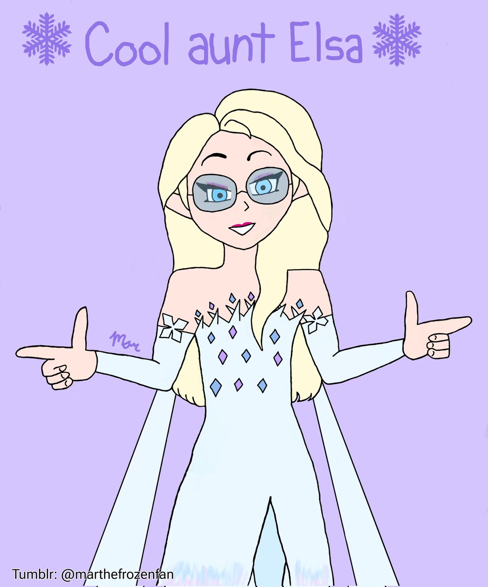 SimpOfAnna's tweet photo. #frozen #fanart After a year, I digitized the cool aunt Elsa. There's a Frozen book called Polar Nights where Anna and Kristoff are adorable as fiancés. Elsa imagines herself being the cool aunt. I was inspired by Lilith from The Owl House, which became "The Cool Aunt Lilith." https://t.co/Cez8iGGZMH