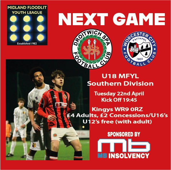 JohnNeeson2's tweet photo. This Tuesday at Kingys is the 18’s penultimate and most probably the Southern League title deciding game v @WorcesterCityFc 18’s.
Massive? I think so…
@hockeyforrest @DroitSpaFC @DroitwichF26492 @NonLeagueCrowd @NonLeagueFix @Cheese_manAVFC 
@norramonner https://t.co/VtiIxNXqrF