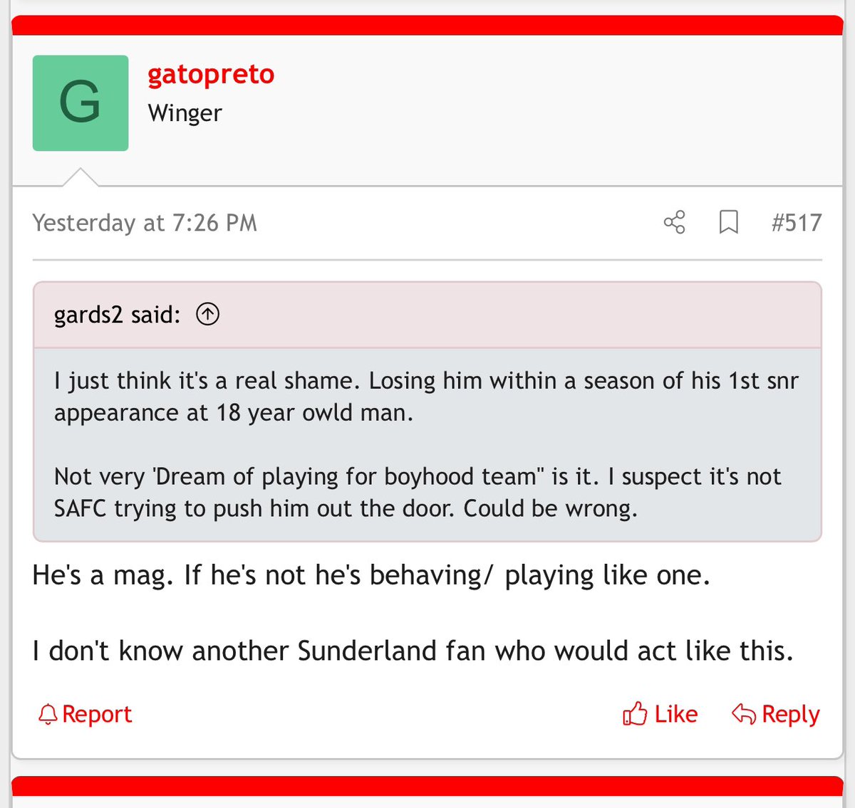 And they wonder why players can’t get out of their club fast enough.