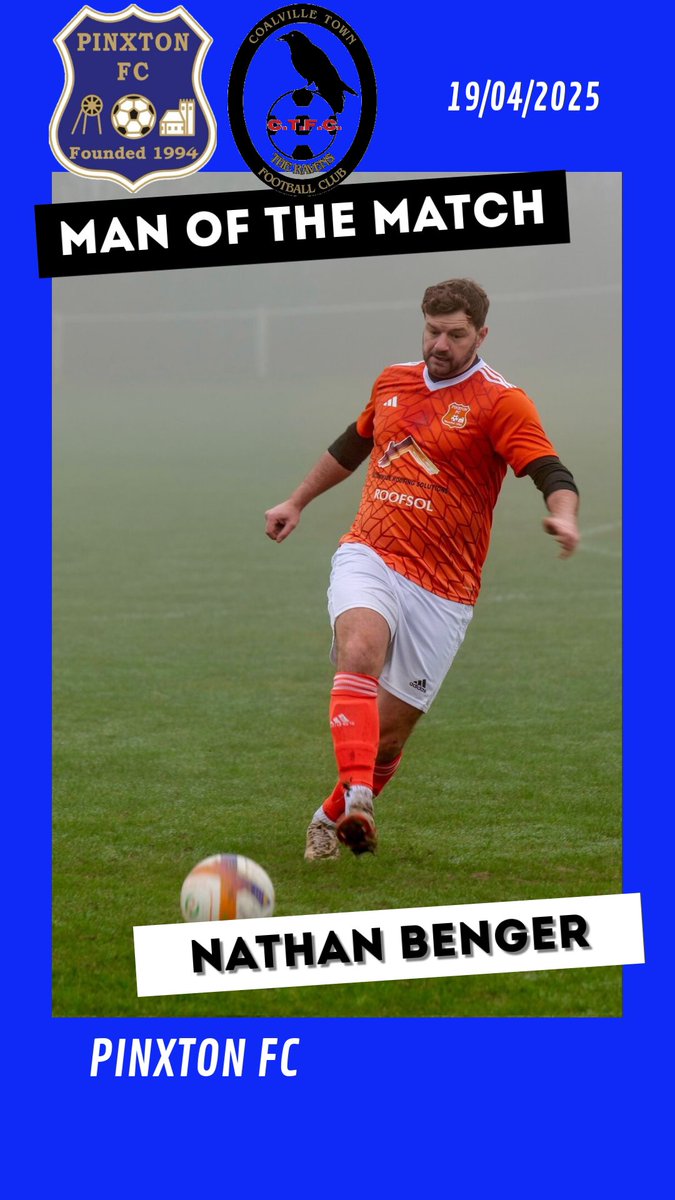 🔵⚪️FULL TIME⚪️🔵

We end the season on a disappointing loss to <a href="/CoalvilleTownFC/">Coalville Town FC</a> . 

🔵⚪️MAN OF THE MATCH⚪️🔵

Today’s man of the match, on his last ever football match after announcing his retirement has to be the one and only…

<a href="/nathanbenger/">Nathan Benger</a>