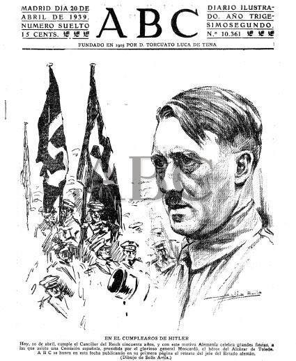 Hace hoy 86 años, el ABC publicaba esta portada para la posteridad felicitando al colega de Franco.