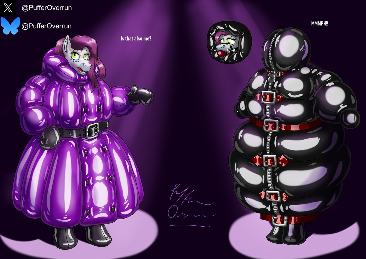 Now, who said puffer gear cannot be made out of shiny, inflatable latex?