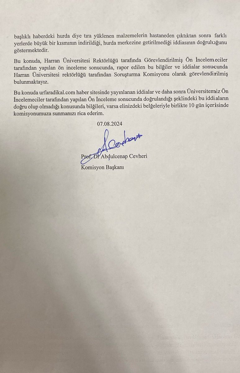 MTanal's tweet photo. BU BİR HIRSIZLIKTIR!
KAMU MALI AÇIKÇA YAĞMALANMIŞTIR!

Harran Üniversitesi Hastanesi’nde tıbbi cihazlar, tanklar, motorlar “hurda” adı altında sistem dışına çıkarılmış, hurda merkezine değil, başka adreslere indirilmiştir!

Kamera kayıtları ve resmi tutanaklarla SABİTTİR!
Bu olay, resmen kamu malı kaçırmaktır!

Bu saatten sonra susan da suç ortağıdır!
Savcılar! Bu sizin görev alanınız!
Milli Eğitim Bakanı! Bu sizin sorumluluğunuz!
YÖK! Bu rezaletin üzerini örterseniz siz de suç işlersiniz!

TCK 257’ye göre görevi kötüye kullanma,
TCK 155’e göre zimmet ve kamu malı hırsızlığı söz konusudur!

Devletin malını talan edenleri koruyan herkes bu halkın lanetini alır!

Şanlıurfa’yı sahipsiz sananlara buradan ilan ediyoruz:
HARRAN ÜNİVERSİTESİ’NDEKİ BU KAMU YAĞMASININ HESABI SORULACAK!
TAKİPÇİSİYİZ! PEŞİNİ BIRAKMAYACAĞIZ!
