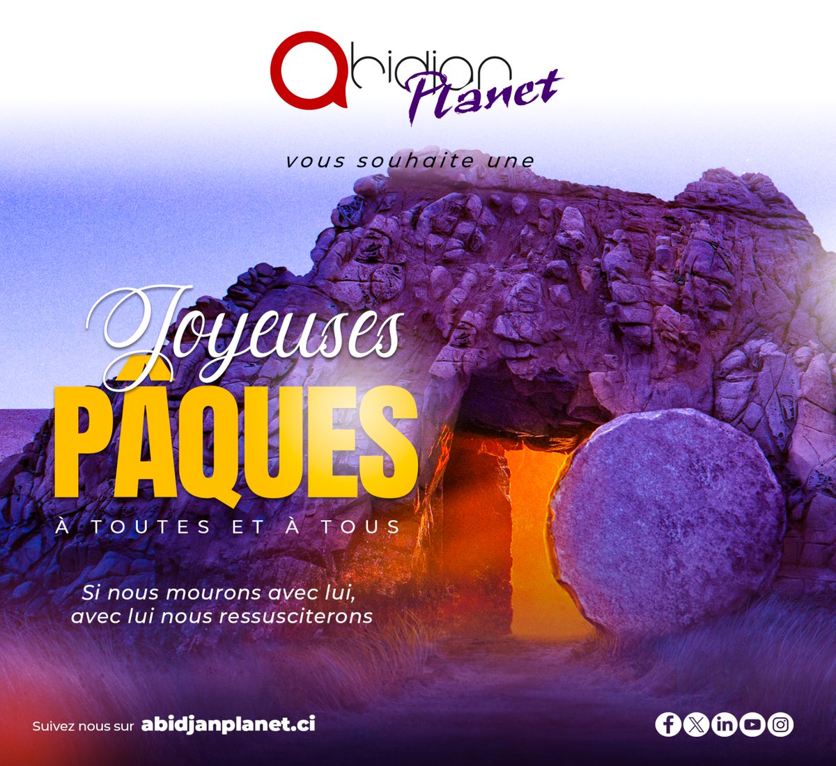 Joyeuses fêtes de Pâques à tous et toutes.
#abidjanplanet.ci