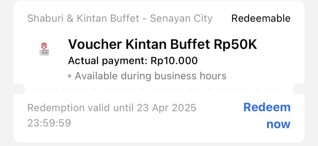 fuebrdle's tweet photo. want to sell💰

voucher boga group (kintan, kimukatsu, pepper lunch, etc) 

25rb / voucher
[avail 5 voucher only]

dm for more info💖 https://t.co/pPjLv5gwTQ