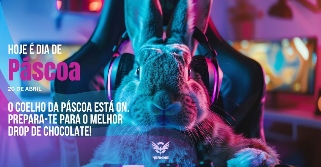 Nesta Páscoa, equipa-te com muito chocolate, segue o coelho para as melhores quests e aproveita cada nível ao máximo! 🎮🐰🍫 Boa Páscoa e bons jogos!

Feliz Páscoa, gamers! 🕹️🐣 #PáscoaGamer #4Gaming #CoelhoProPlayer #LootDeChocolate
