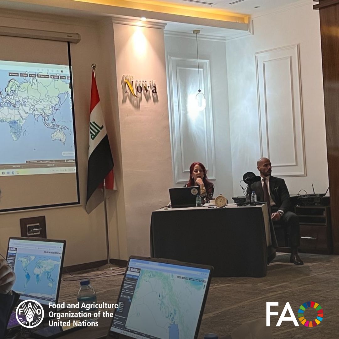 💧في إطار الموائمة بين مشروع مراقبة إنتاجية الأراضي والمياه باستخدام تقنيات الاستشعار عن بعد #WaPOR ومشروع تعزيز مرونة الأسر الزراعية الأكثر هشاشة للتغيرات المناخية في جنوب #العراق 🇮🇶، والممول من <a href="/Sida/">Sida</a>، أقامت <a href="/FAO/">Food and Agriculture Organization</a> ورشة عمل تدريبية مكثفة لـ5⃣ أيام حول وسائل تقييم أداء الري.