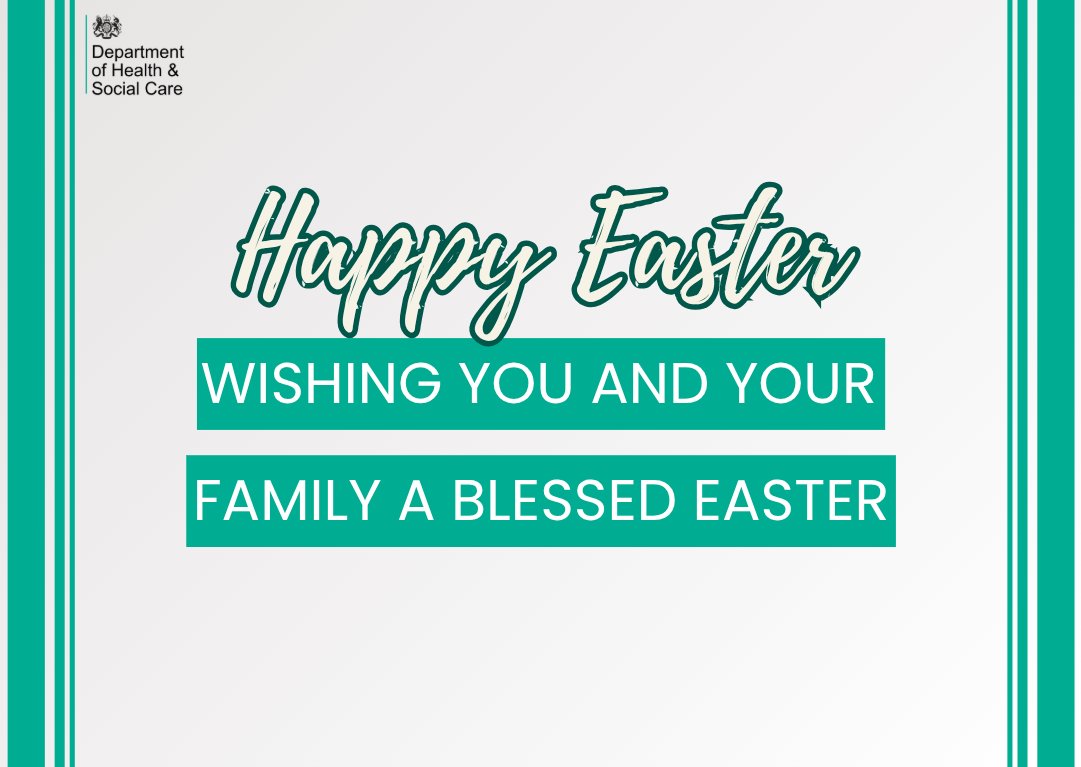✝️☦️👉Wishing everyone a Happy Easter from the Department of Health and Social Care Team!