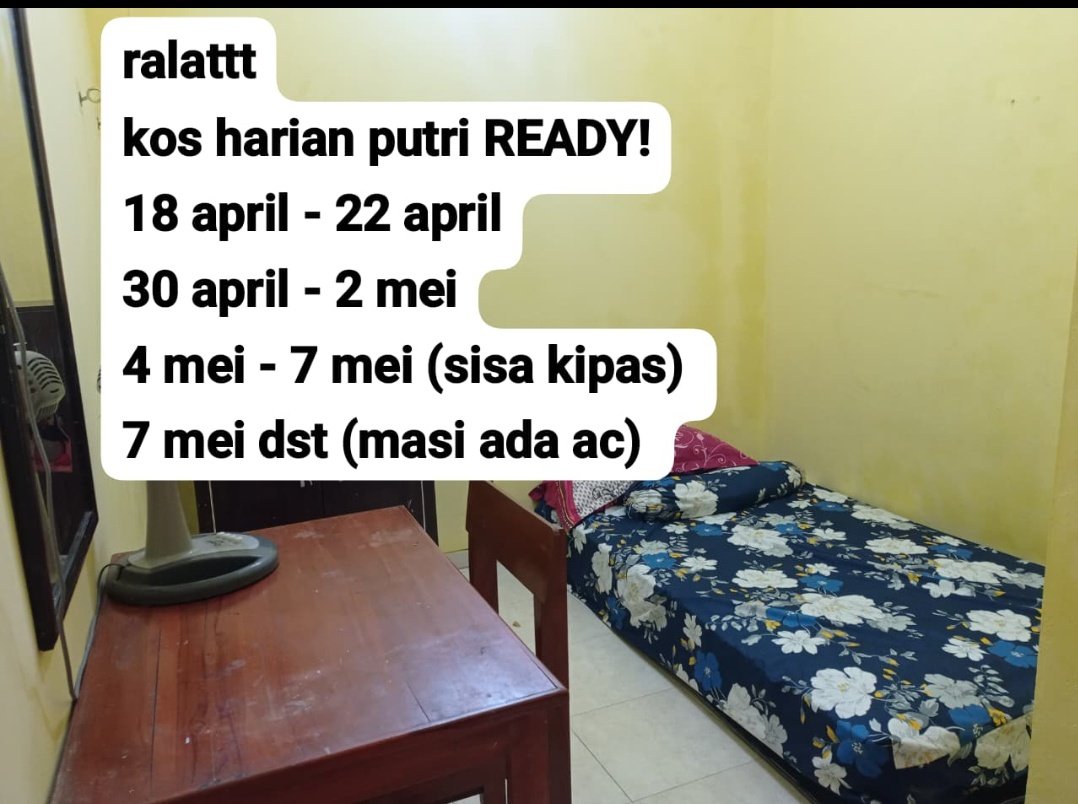 MischaLipstick's tweet photo. READY KOS KOST HARIAN PUTRI utk UTBK &amp; wisuda UNDIP
(ngesrep timur dlm patung kuda) 
kipas 75k ac 110k.
- bisa berdua (+10k)
- springbed 120cm BARU!
- km dlm
- bebas jam malam
- wifi, listrik, dapur, kulkas, mesin cuci, jemuran beratap, parkir motor
wa link di bio @raynahasan https://t.co/l4t82sSPku