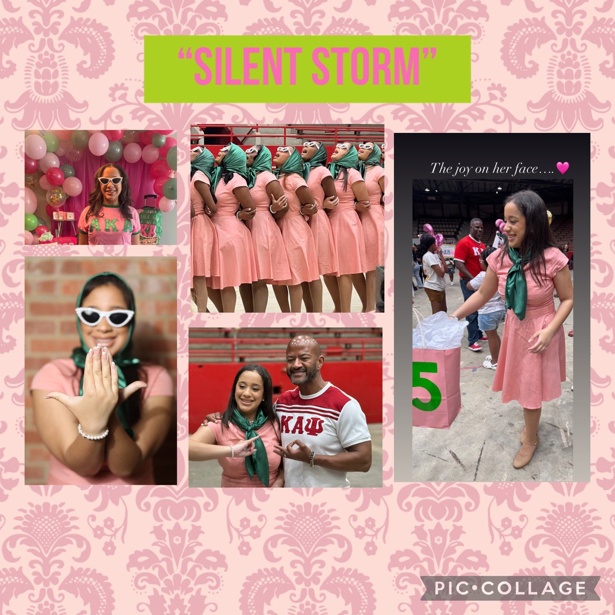 In AKAland Kaitlyn goes by “Silent Storm” — quiet strength, loud impact! We’re beyond proud of you, baby girl! #AKA1908 #SilentStorm #free15 #ProudParents 🩷💚