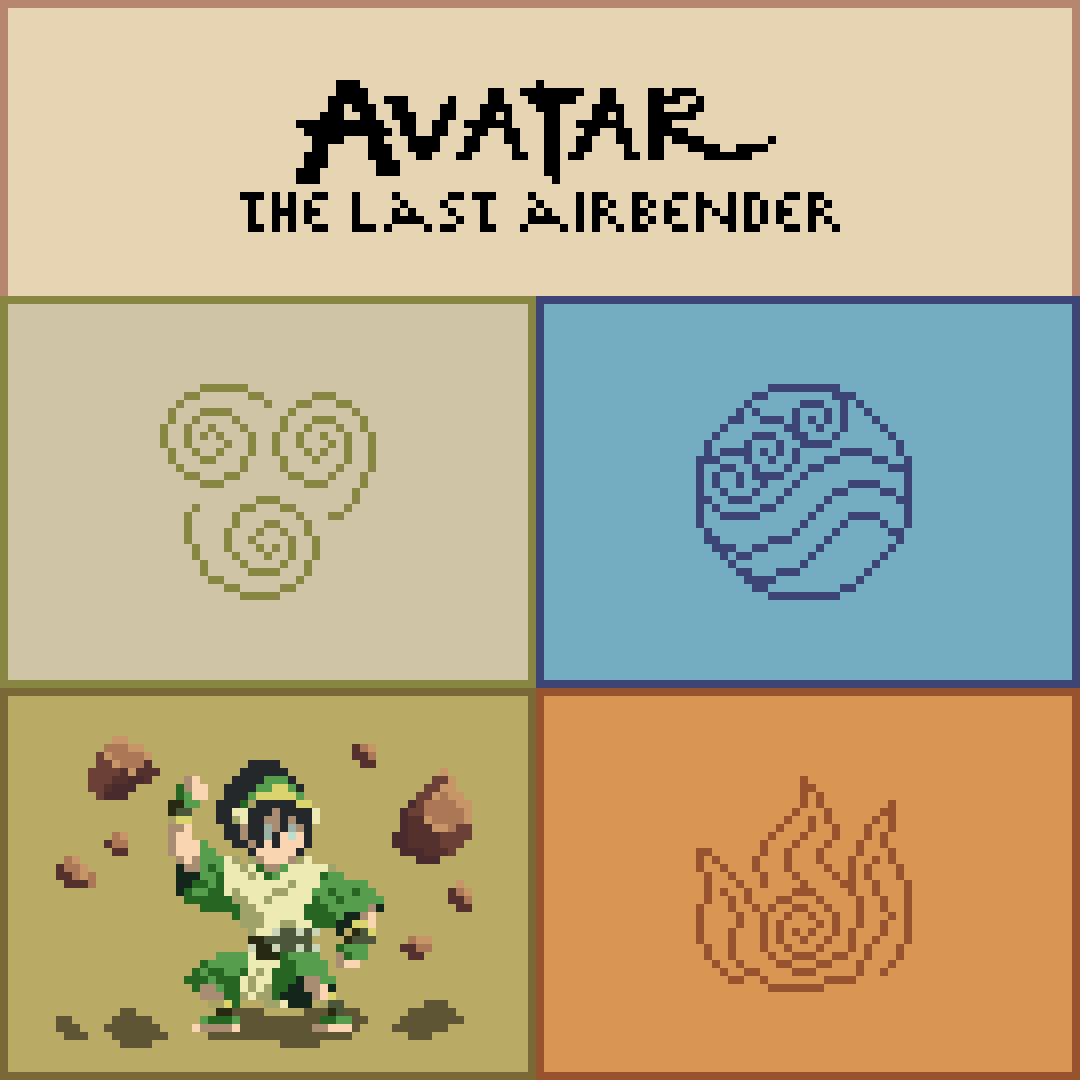 Yahlir's tweet photo. Earth

#avatarthelastairbender #toph #atla #avatarfanart #earthbender #earthkingdom #pixelart #ドット絵 https://t.co/dPBVRmMT0b