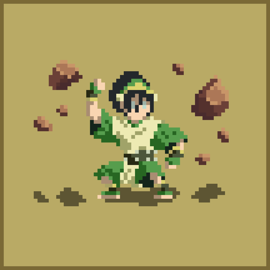 Yahlir's tweet photo. Earth

#avatarthelastairbender #toph #atla #avatarfanart #earthbender #earthkingdom #pixelart #ドット絵 https://t.co/dPBVRmMT0b