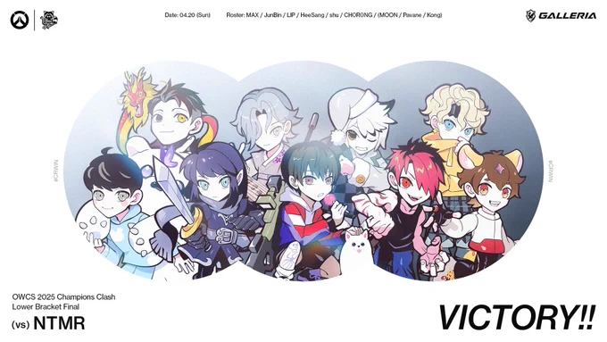 【OWCS Champions Clash 2025 Hangzhou】 - Lower Bracket Final Result 3 - 0 vs NTMR - MAX () - JunBin () - LIP () - HeeSang () - shu () - CH0R0NG () - MOON () - Pavane () - Kong