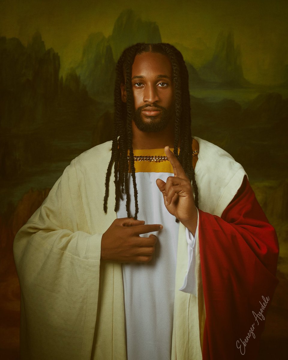 ebenezerayodel's tweet photo. He wasn't white!
Wool hair. Olive skin. Fire in his eyes.
This Easter we reclaim the image of a saviour that's been distorted for centuries.
This is Nappy Christ.
@JustinLaboy this is the Jesus Kanye was talking about?
#NappyChrist 
@tylerperry @kanyewest @artnet @virgilabloh https://t.co/YtWoZKwJu8