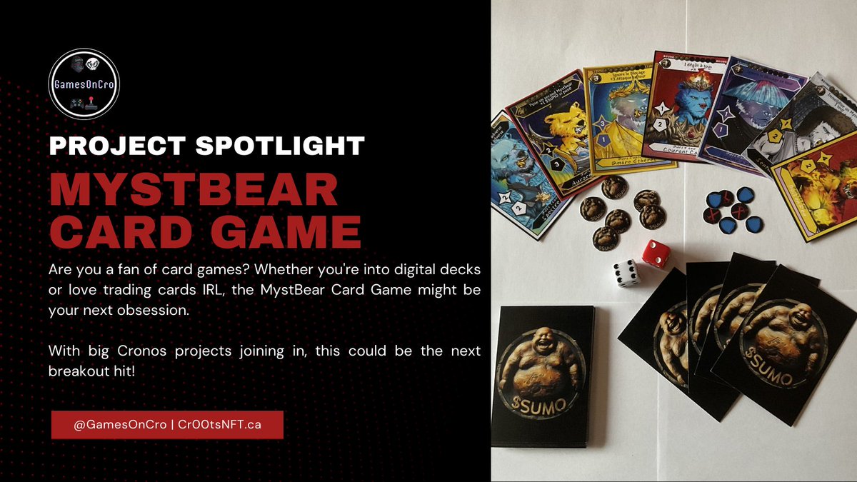 GamesOnCro's tweet photo. Project Spotlight
Mystbear Card Game

The Card Game by Ninja Fu is shaping up to be a game changer this year!💯

With several major projects joining in, this card game will be big
Soon at https://t.co/plJuRhGzJr

DM @Ninja_fu_ to get into the beta (includes 27 cards!) 🔥

#GoC 🕹 https://t.co/YmPAmE2am5