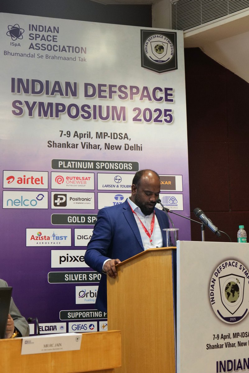 ISpA - Indian Space Association (@ispa_india) on Twitter photo Mr. Sakthikumar R., Founder & CEO, OrbitAID Aerospace
<a href="/OrbitAID/">OrbitAID Aerospace</a>
, joined as a panelist for session "Advanced Technologies and Defence Ecosystem: Driving Future Space Operations" #IndianDEFSPACESymposium2025 #BhumandalSeBrahmaandTak #SpaceTechnology Mr. Sakthikumar R., Founder & CEO, OrbitAID Aerospace
<a href="/OrbitAID/">OrbitAID Aerospace</a>
, joined as a panelist for session "Advanced Technologies and Defence Ecosystem: Driving Future Space Operations" #IndianDEFSPACESymposium2025 #BhumandalSeBrahmaandTak #SpaceTechnology