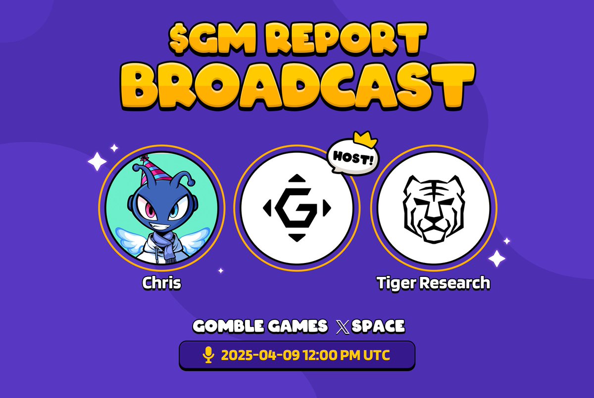 In the report, Tiger Research explains how GOMBLE is making Web3 gaming accessible, sustainable, and rewarding—with $GM at the center of this new player-driven economy.

Join us for an AMA ft. @chris_GOMBLE, <a href="/ruthybuilds/">ruthy</a>, <a href="/Tiger_Research_/">Tiger Research</a>, where we discuss more!

Apr 9, 12 PM UTC