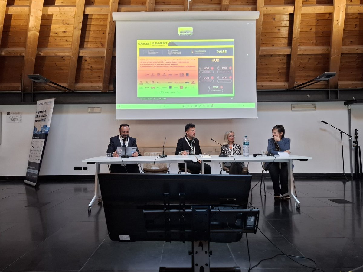 🏙️ Smart Cities e pratiche FAIR!
Nel primo panel del #FAIR Roadshow 🇮🇹, Andrea Tarallo (CNR-IRET) Michela Spagnuolo (CNR-IMATI) ed Enrico Buzzo (AMT Genova) discutono di come i #datiFAIR possano migliorare le città, rendendole più smart e #sostenibilita 

shorturl.at/4Zlkg
