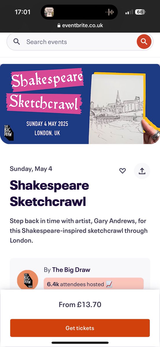 Just under 4 weeks to go - do come along and join me on one (or both) walks. Beginners or experienced artists welcome. About 3 hours with half a dozen stops to sketch. Follow in the footsteps of our two greatest writers… go to <a href="/The_Big_Draw/">The Big Draw® ✏️</a> for booking details