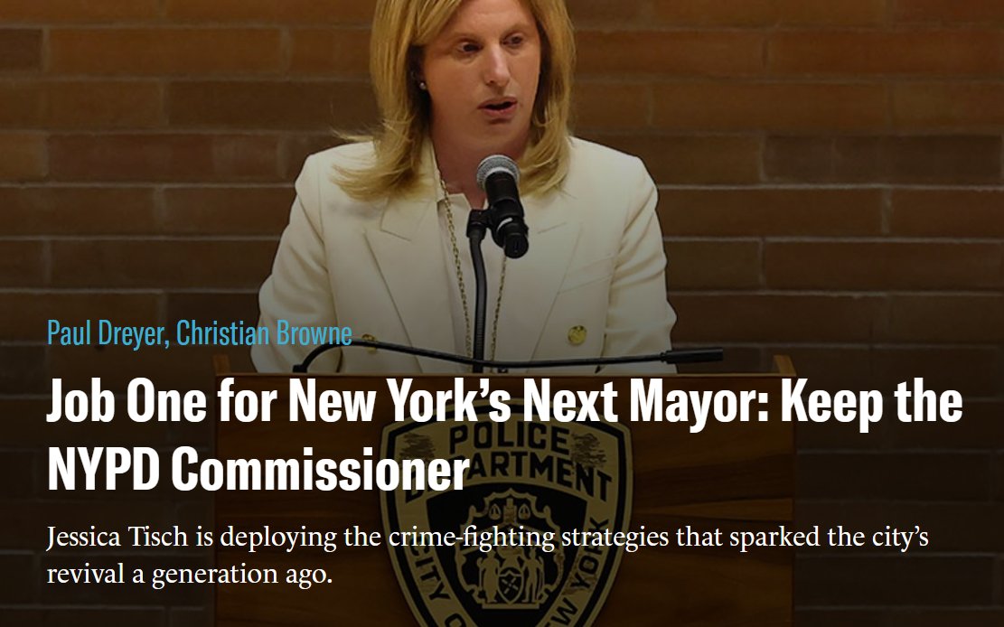 <a href="/NYPDPC/">Jessica S. Tisch</a> Jessica Tisch represents a return to the policies that restored public safety in New York City under <a href="/RudyGiuliani/">Rudy W. Giuliani</a> and <a href="/CommissBratton/">Bill Bratton</a>. She has made clear that the city will not tolerate a “revolving door” system that imposes few consequences on repeat offenders.
