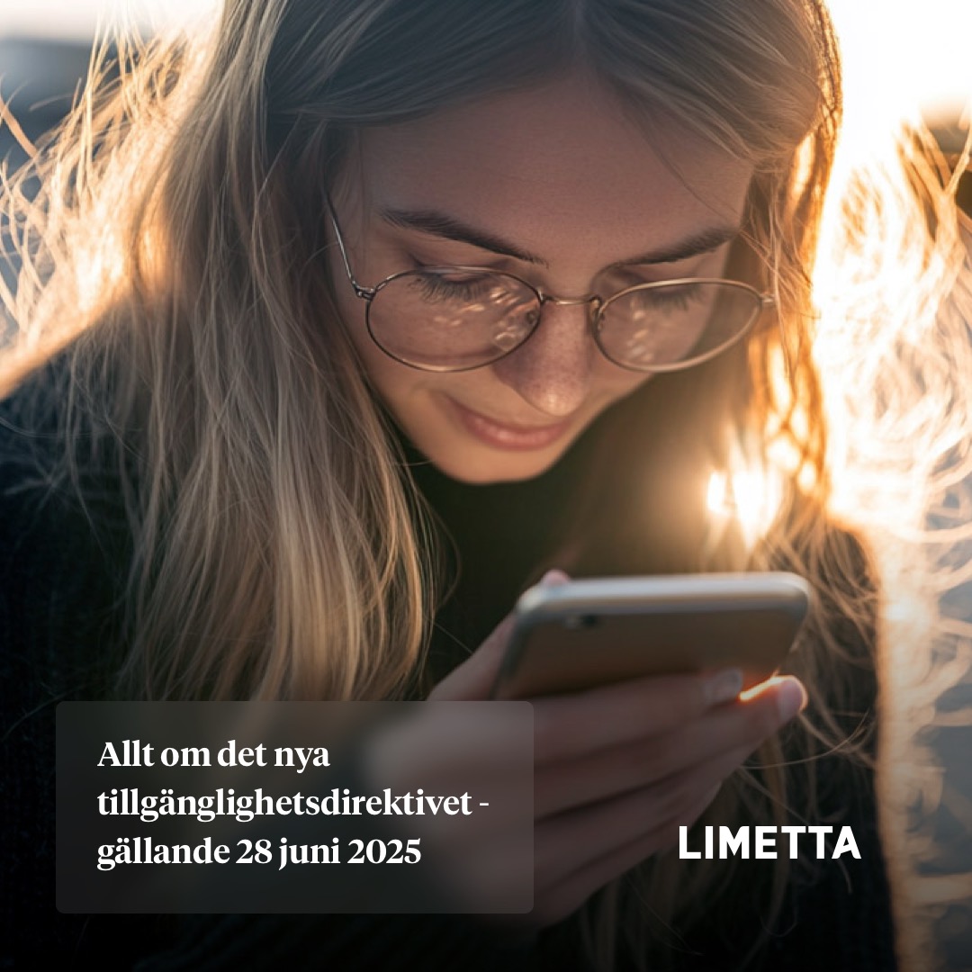 Tillgänglighetsdirektivet träder i kraft 2025. Redaktörer har stort ansvar för innehållet. 
Läs mer: limetta.se/tips-metoder-f…