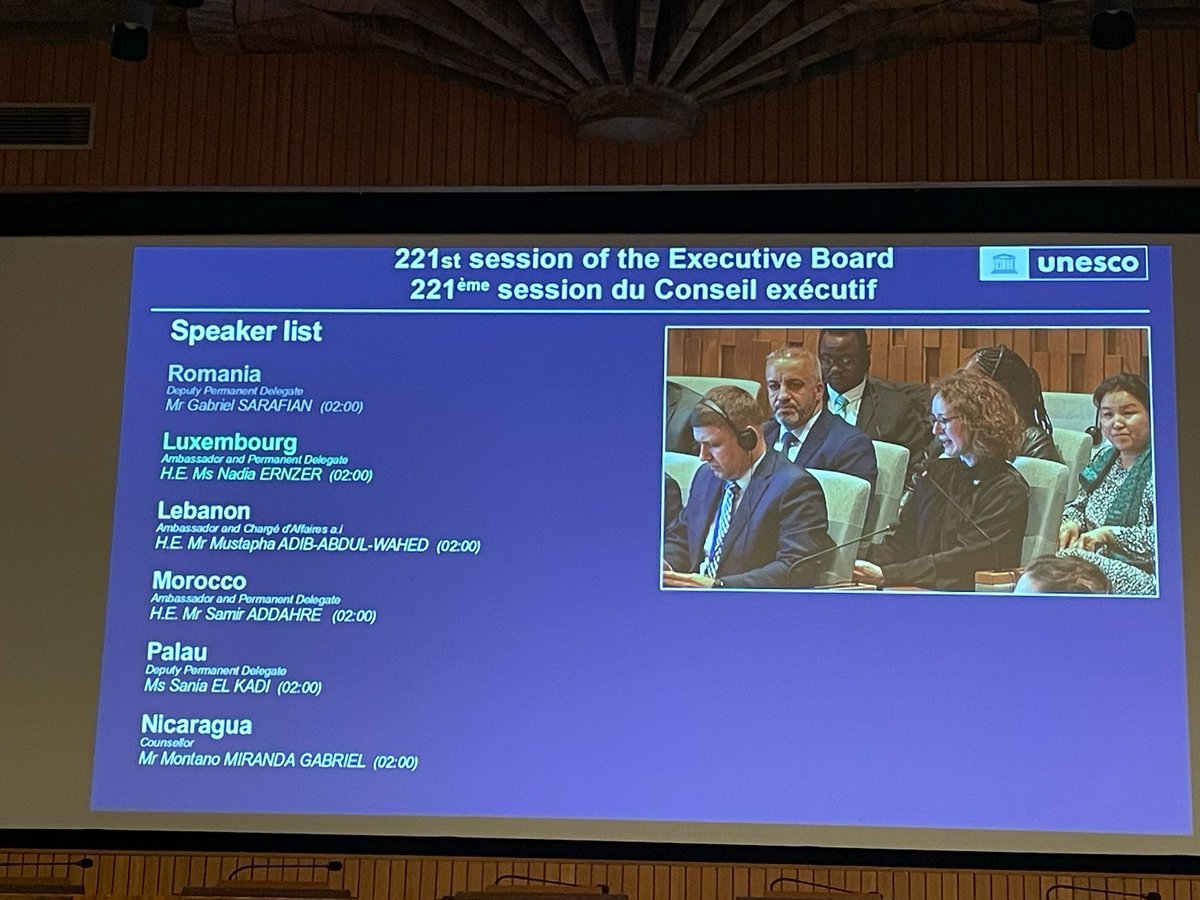 LUtoOECD_UNESCO's tweet photo. Intervention 🇱🇺 à la plénière du 221 CEx de l' @UNESCO_fr 
«Objectifs ambitieux de la communauté internationale pour 2030 : Education, Egalité des genres, Lutte contre le dérèglement climatique. 🇱🇺 prêt à apporter sa contribution active au CEx au cours des 5 années à venir» https://t.co/jeWtG6C8zk