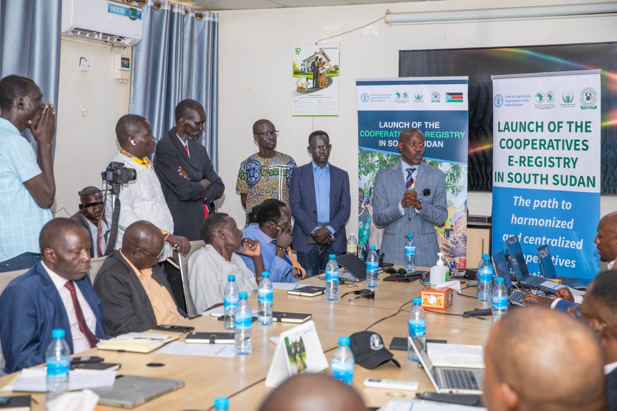 FAOSouthSudan's tweet photo. Big step for agri co-ops in 🇸🇸! Today, @FAO and @mafs launched the Co-operatives E-Registry Platform - a game-changer for registering, tracking, &amp; supporting agri co-ops 📲

Boosting transparency, sustainability, &amp; growth in #SouthSudan.

🙏 @WorldBank &amp; @AfDB_Group https://t.co/FcUN5t03bg