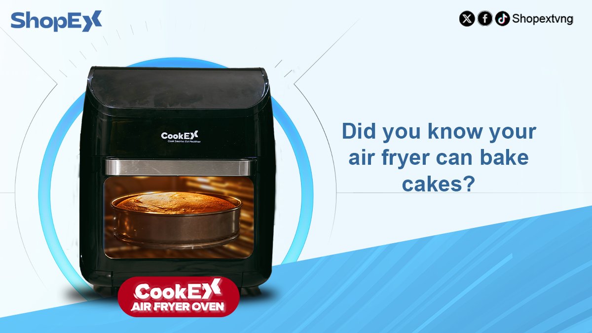 shopextvng's tweet photo. Your CookEX Airfryer Oven isn’t just for fries—it can bake cakes, toast bread, grill chicken and more!
Discover the magic of healthier cooking today.
DM or Call 02096233956 to order.
#ShopEX #CookEX #DidYouKnow https://t.co/8Q7ABTNQOM